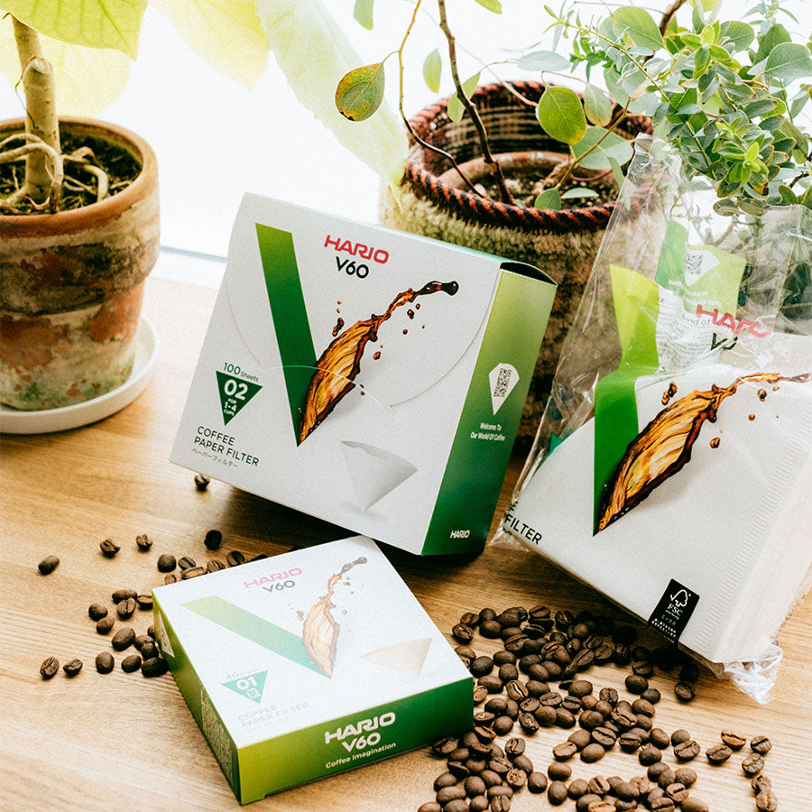 HARIO V60 Papierfilter 02 - Weiß (100 Stück)