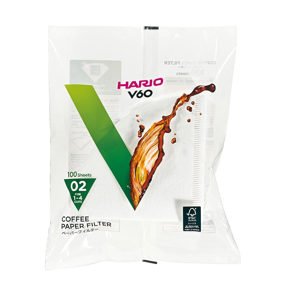 HARIO V60 Papierfilter 02 - Weiß (100 Stück)
